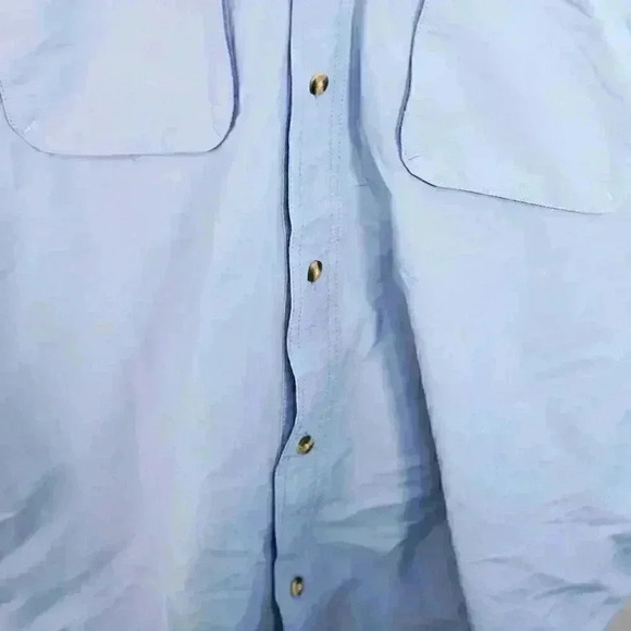 L.L Bean Short Sleeve Button Up Vented Fishing Shirt Men’s Blue Size XL Reg - Picture 5 of 13